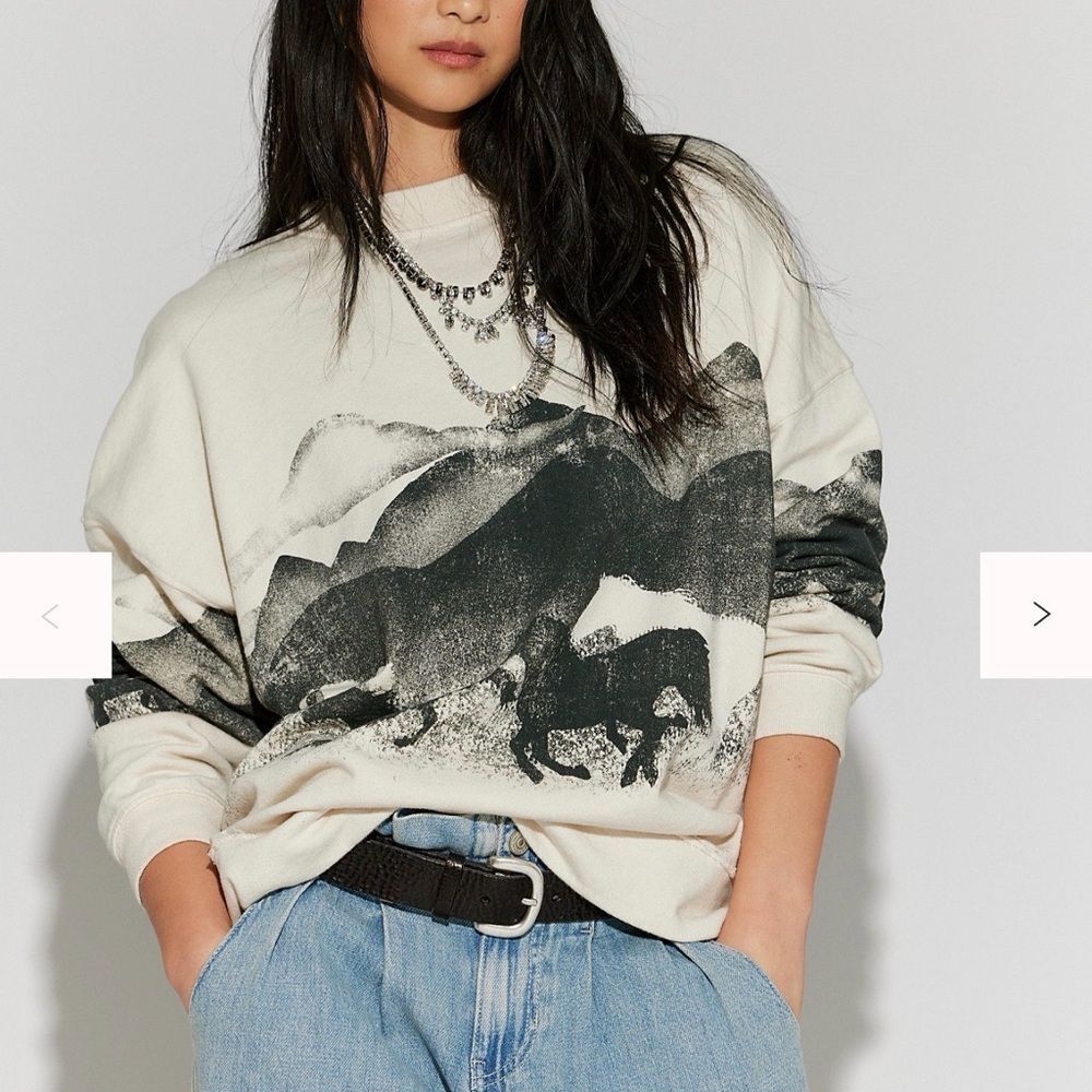 Sold Out Free People Ragabond The Range Crewneck Sweatshirt - Picture 2 of 8